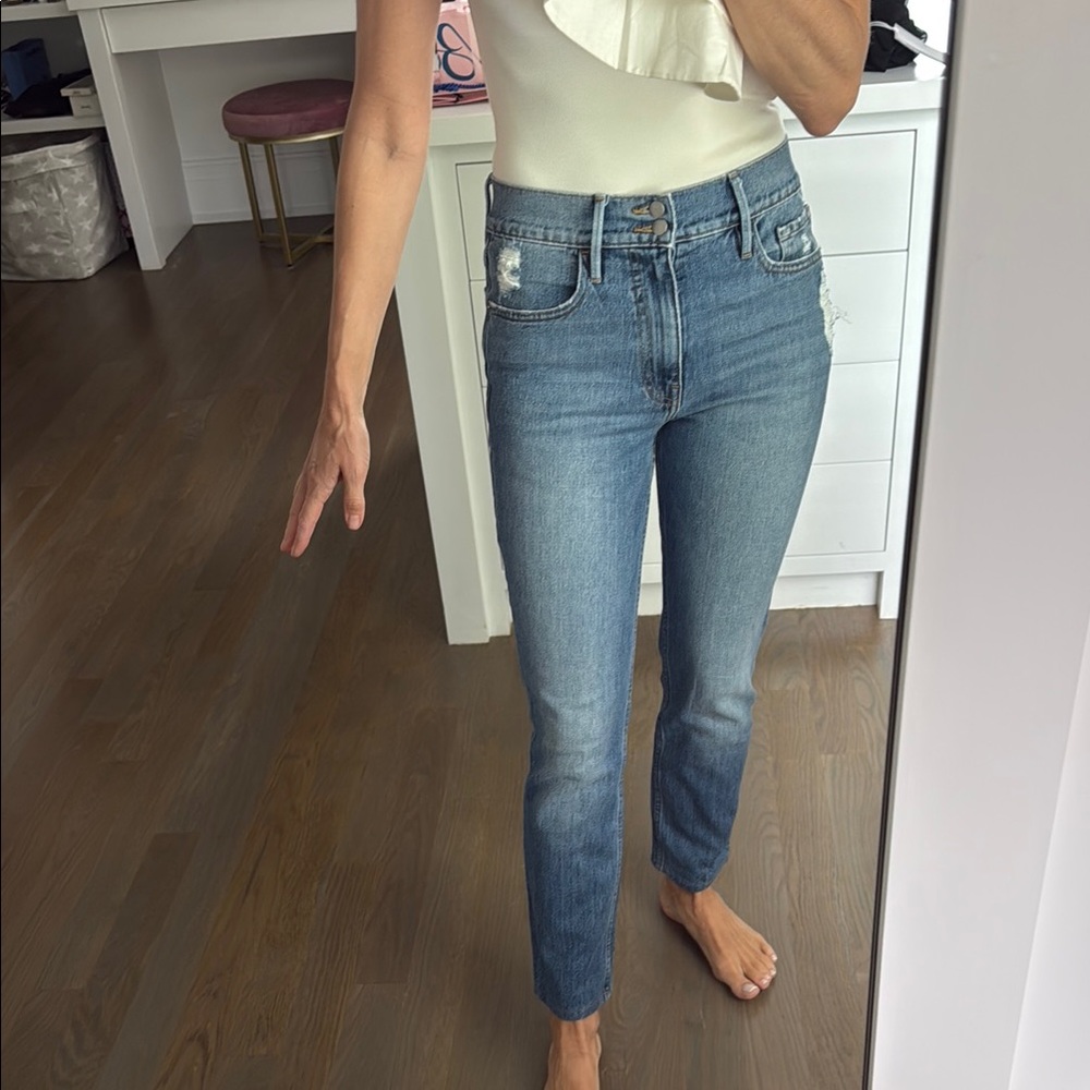 Frame Denim Blue Straight Leg Jeans